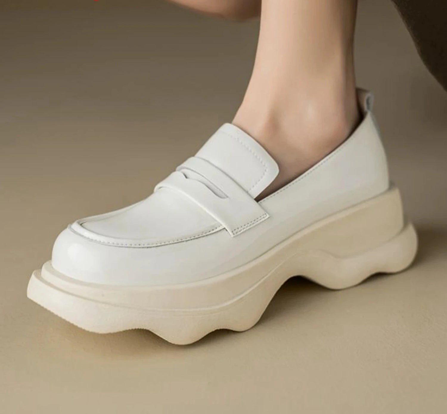 Loafers for woman, Thick Bottom, Round Toe, Casual Women Vulcanized Shoes Luxury Increasing Platform Sneakers KilyClothing