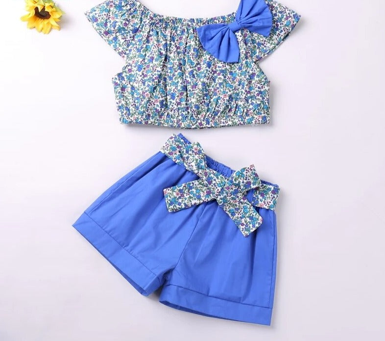 Girl Big Bow T-shirt+ Shorts Children Clothing Set KilyClothing