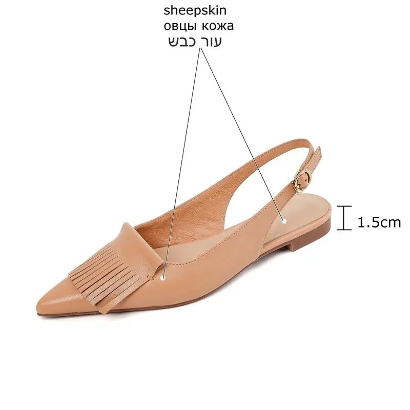 Natural Genuine Leather Low Heel Shoes Tassel Design Summer Cool Fashion Women Sandals Women Heels Shoes KilyClothing