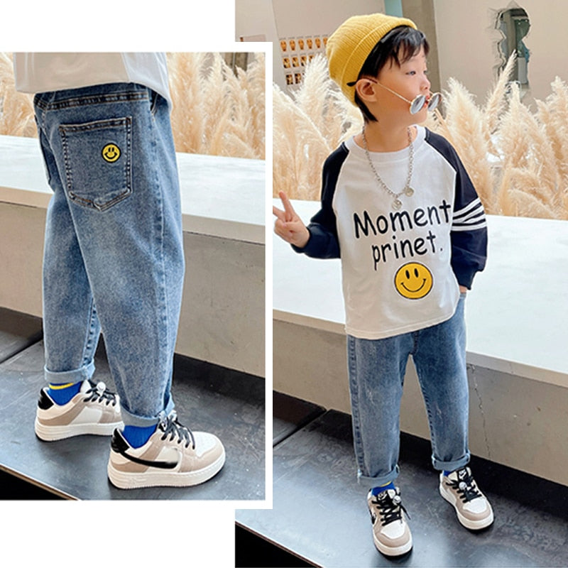 4-11Y Boys Slim Straight Jeans Summer Classic Light Color Bottoms Children Denim Long Pants Kids Baby Boy Casual Trouser KilyClothing