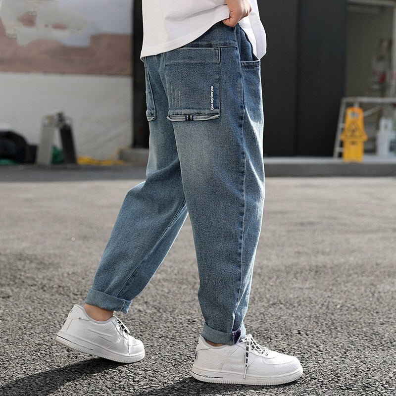 Boys Jeans Denim Trousers Kids Clothes Children Clothes Spring Young Boy Straight Cowboy Trousers Casual Pants 4-11 Years KilyClothing