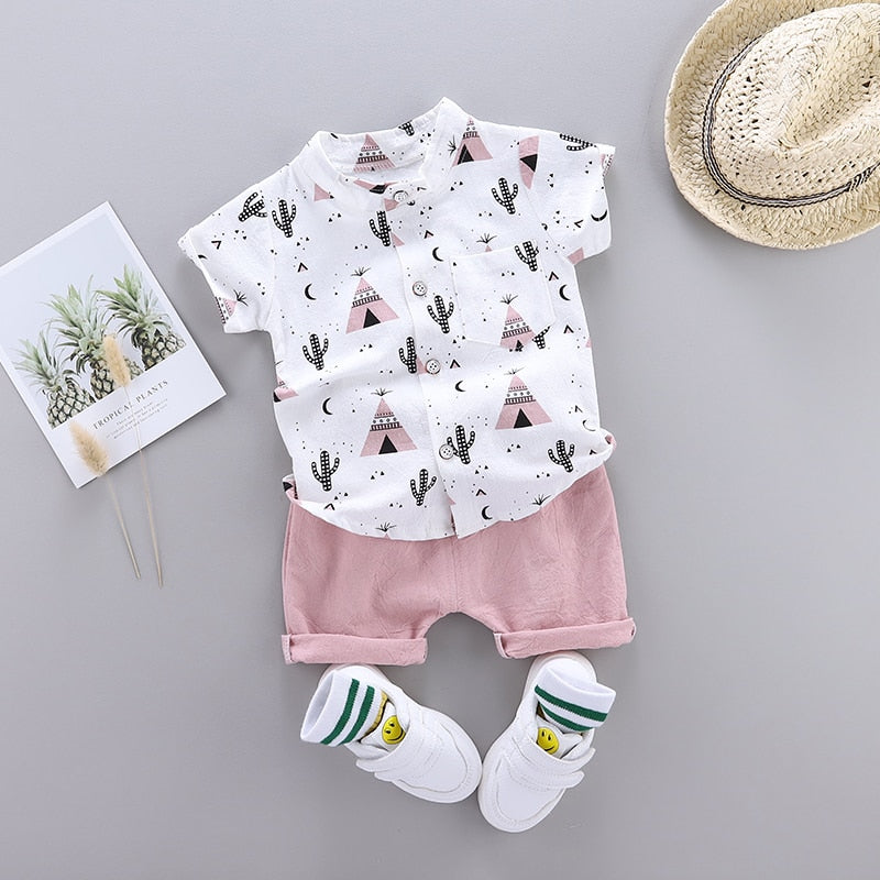 Baby Clothes Cool Pyramid Summer Short-sleeved Shirt Set KilyClothing