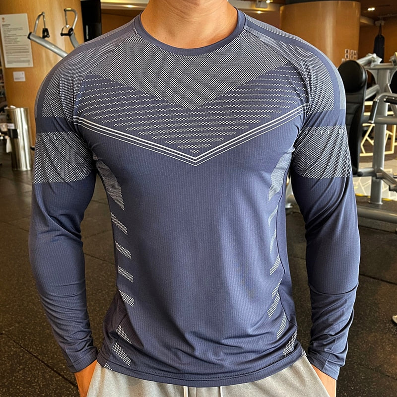 High Quality Running Sport Shirt Men Fitness Compression Long Sleeve Upper Clothin KilyClothing