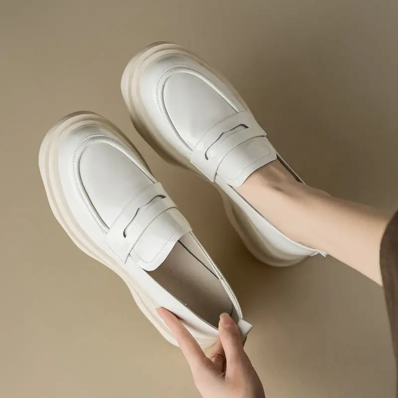 Loafers for woman, Thick Bottom, Round Toe, Casual Women Vulcanized Shoes Luxury Increasing Platform Sneakers KilyClothing