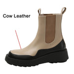 Boots Genuine Cow Leather Thick Sole Non-Slip Ladies Flat Shoes  Winter Platform Boots KilyClothing