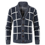 Autumn Winter Sweater Men Cardigan Slim Fit Casual Korean V-neck Plaid Line Cardigan Sweater Men's Knit Winter Coats Mens Jacket KilyClothing