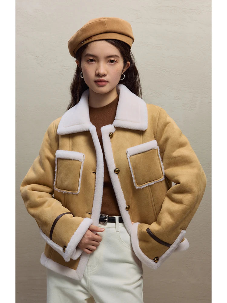 Lambswool Jacket Female Winter Thicken Short Coats