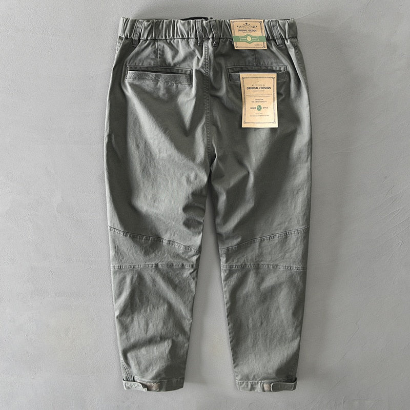 Cotton Solid Color Loose Casual Safari Style Pants Pocket Army Green Workwear KilyClothing