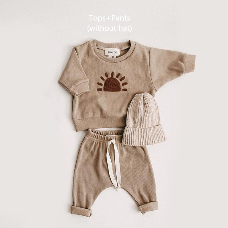 Unisex Clothes Cotton Sets Long-Sleeved Sweatshirts+Pants Infant Clothes 2pcs Suit Outfits KilyClothing