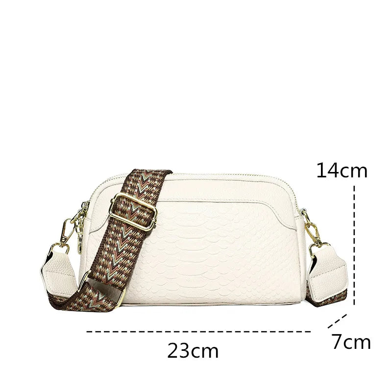 100%Cow Leather Crocodile Messenger Bag For Women Luxury High Quality Handbag Crossbody Shoulder Bag KilyClothing