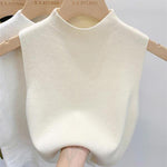 Half Turtleneck Knitted Tank Top Summer Women Casual Vest KilyClothing