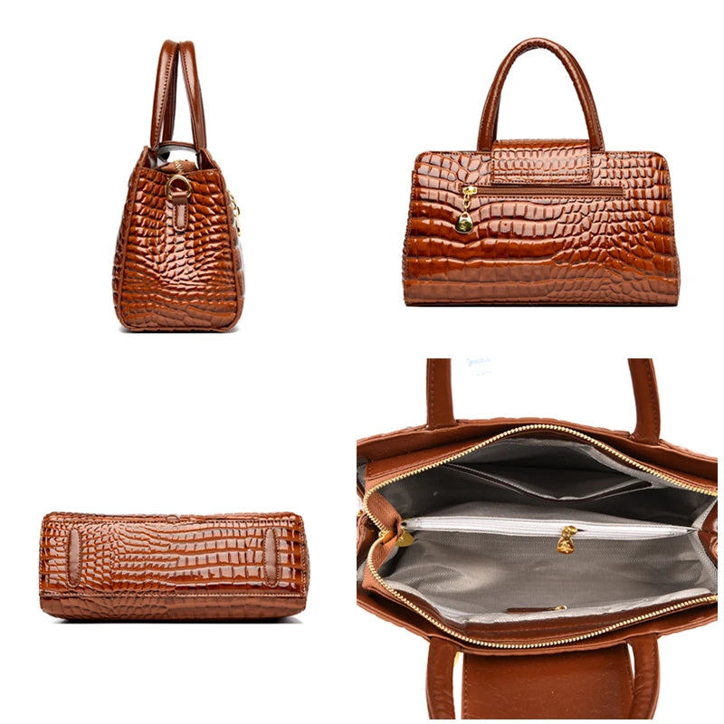 Fashion Crocodile Pattern Women Luxury PU Leather Handbag Female Design Shoulder Messenger Bag Large capacity Casual Ladies Tote KilyClothing