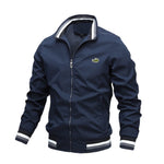 Embroidery Men's Stand Collar Casual Zipper Jacket Outdoor Sports Coat KilyClothing