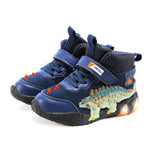 LED Dinosaur Autumn Winter 2-6Y Boys, Genuine Leather Shoes Little Kids ankylosaur Light Up Casual Glowing Sneakers KilyClothing