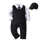 Baby Boys Gentleman Outfits Suits Clothing One-Piece Rompers Jacket Hat Suit Baby Boy Clothes KilyClothing