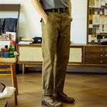 Red Tornado Herringbone Casual Pants OG107 Men's High Waist Straight Leg Trouser KilyClothing