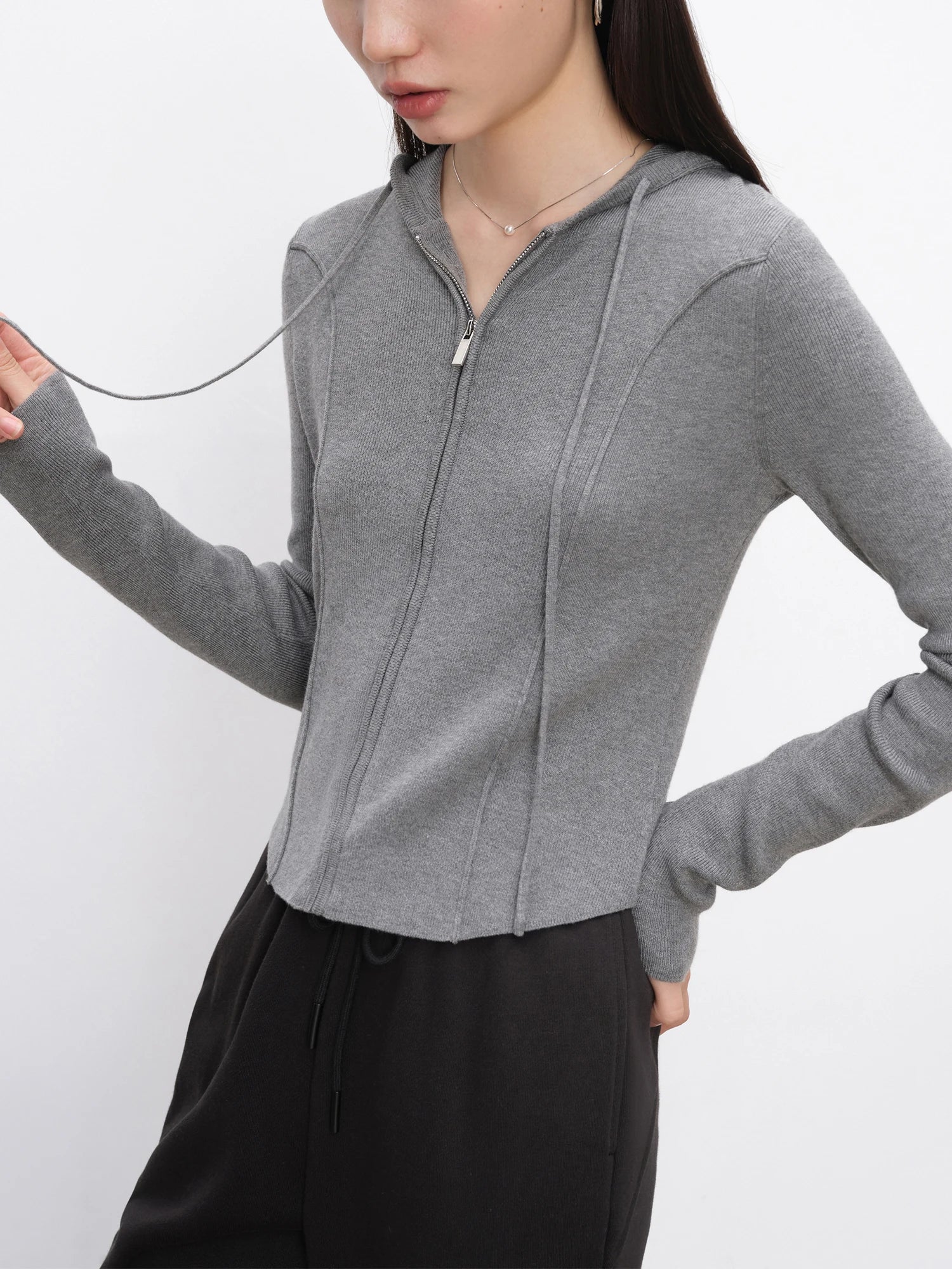 Cardigan Wool Hooded Sweater For Women All-match Casual Sports Style