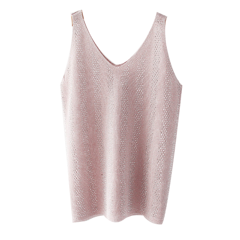 korean Bling Lurex diamond Summer knit Tank for Women Sleeveless KilyClothing