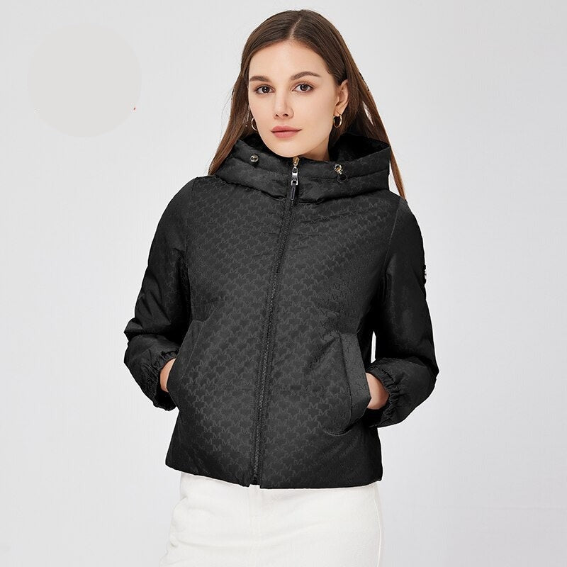 Jacket Short Thin Cotton Padded Coat, Warm Parkas Fashion Print Luxury Fabric KilyClothing