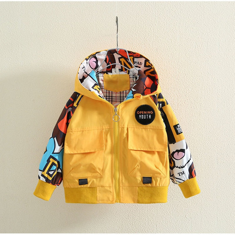 Children's Cartoon Coat New Boys' Baby Hooded Windbreaker Jacket 0 2 4 6 8 9Y KilyClothing