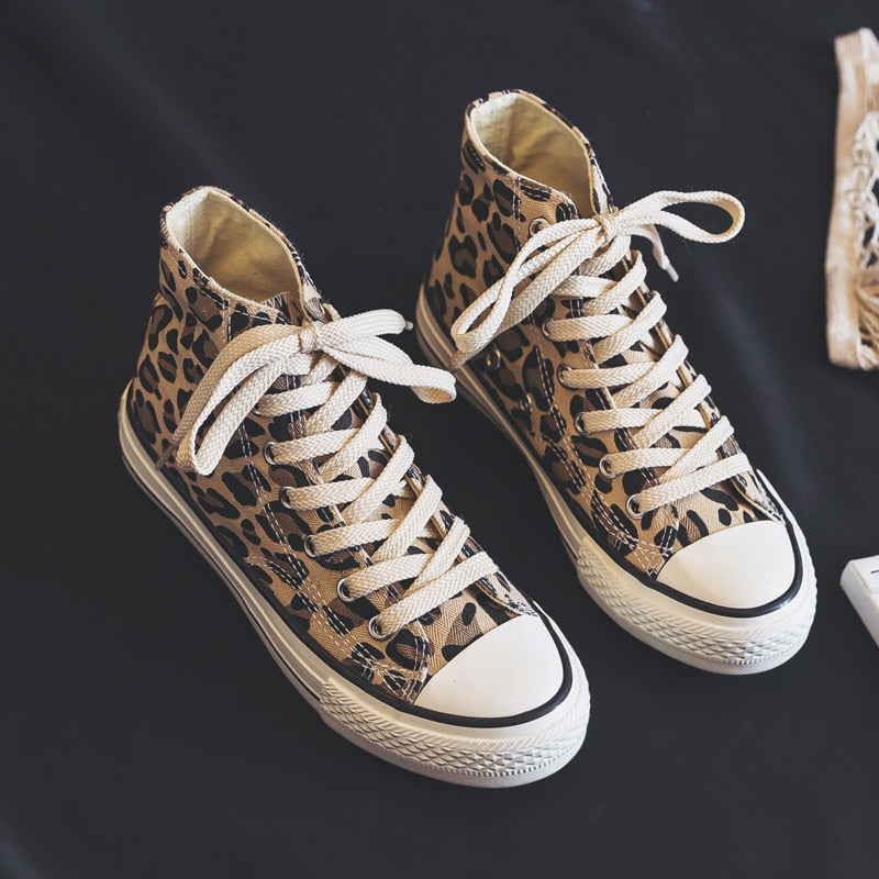 Shoes High Top Leopard Breathable Children Canvas Shoes Women Parent-child Shoes KilyClothing