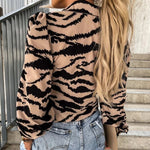 Spring Long Sleeve Button Office Lady Shirt Women Elegant Leopard Print Shirt Turn-down Collar Flower Print Elegant Tops Blouses KilyClothing