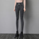 Stretch Jeans Fashion Slim High Waist Breasted Skinny Pencil Denim KilyClothing