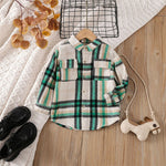 Cotton Lapel Stripe Lattice Button Shirt for Boy and Girl Baby Tops KilyClothing