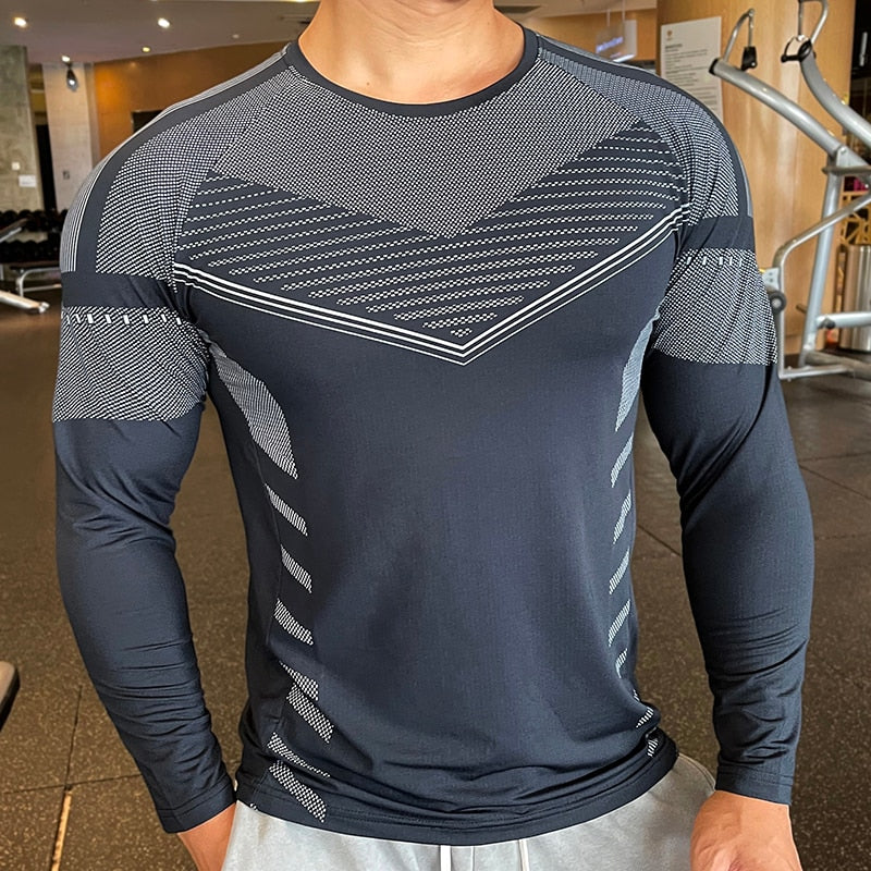 High Quality Running Sport Shirt Men Fitness Compression Long Sleeve Upper Clothin KilyClothing