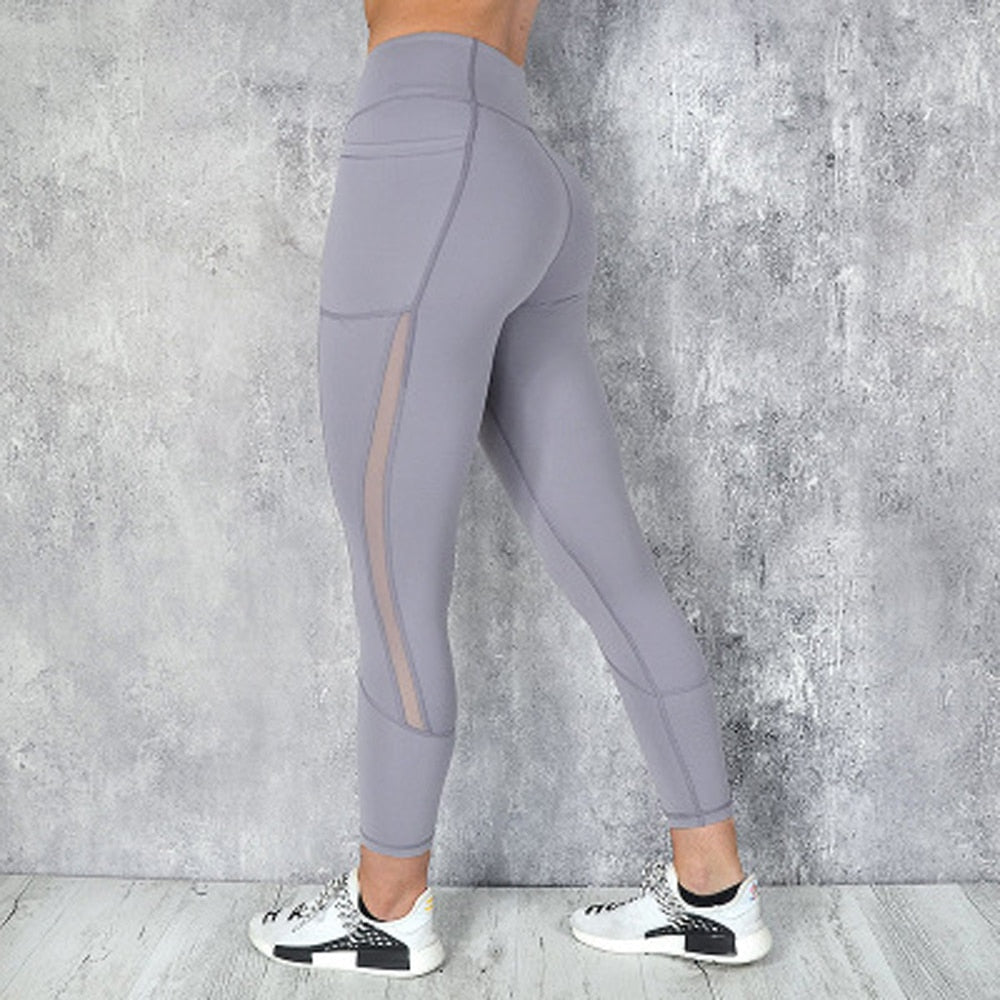 Sport Pants Fitness Gym Breathable Leggings Running Seamless Sexy Elastic Leggings with Pocket KilyClothing