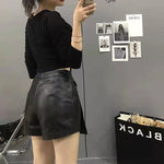 Genuine Leather Skirt Women High Waist Slim Hip Irregular Sheepskin A-line Skirt KilyClothing