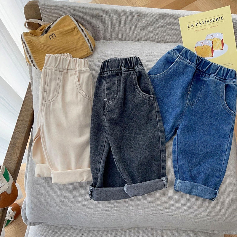 Baby Pants Solid Kids Jeans Casual Boys Denim Pants Soft Girls Fashion Trousers KilyClothing