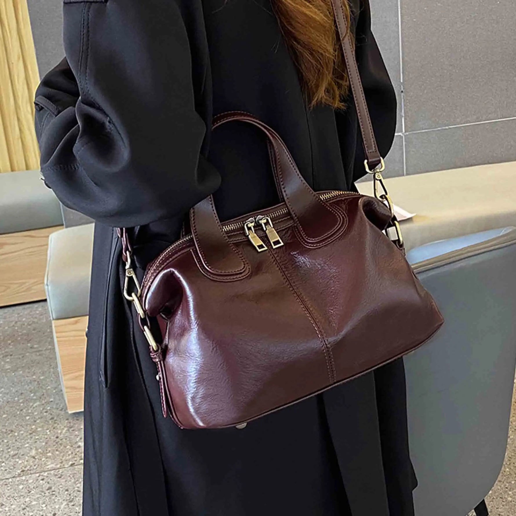 Genuine Leather Bags for women, Luxury Retro Shoulder Handbag, Vintage Lady Messenger Casual Tote Crossbody Purses KilyClothing