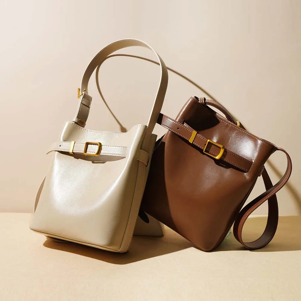 Crossbody Bag Luxury Genuine Leather Handbag Mini Bucket Bag Fashion Spring Lady Casual Tote Chic Purses KilyClothing