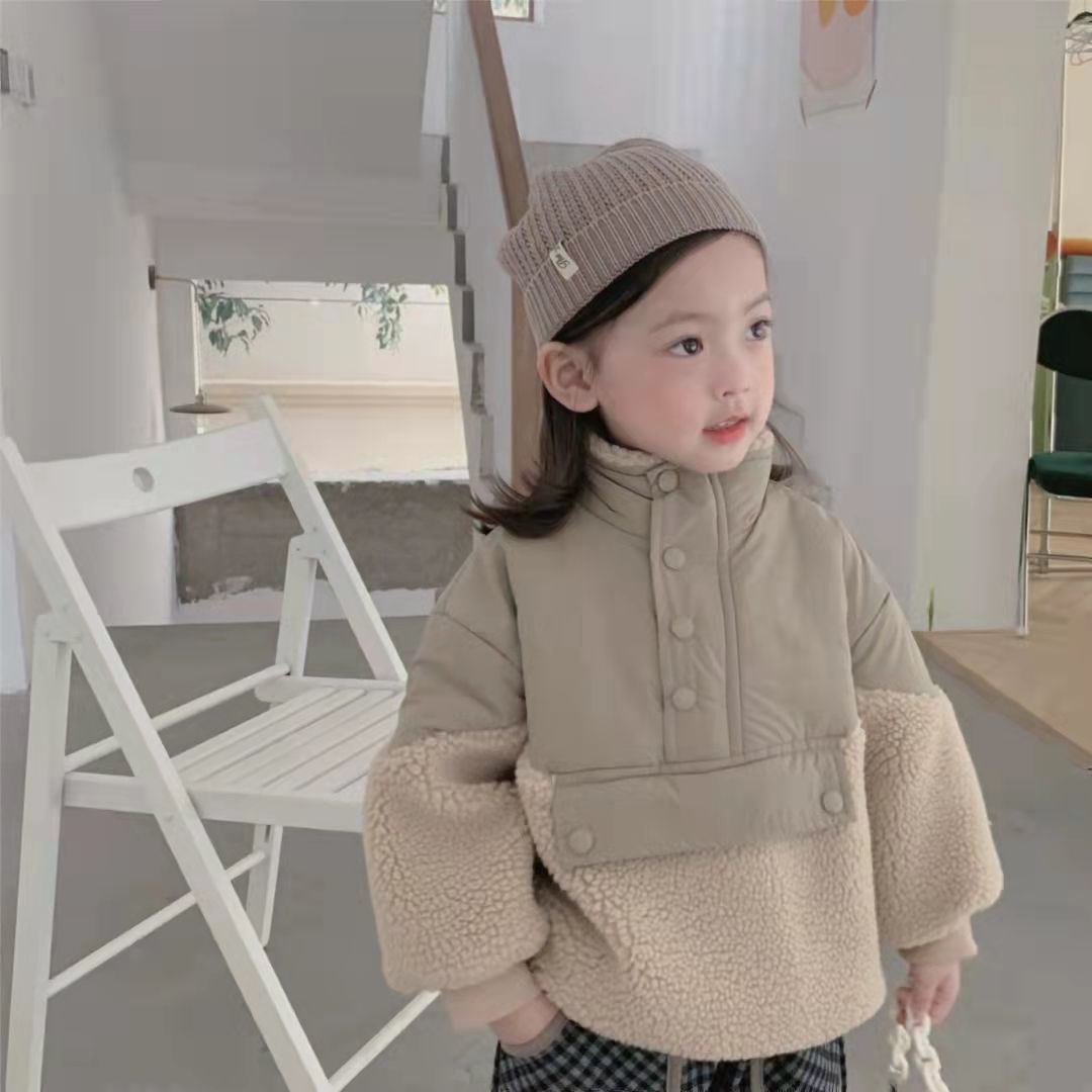 Outerwear Coat Parkas O-neck Collar Single Breasted Solid Regular Cotton New Fashion Simple Cute Warm Winter Autumn Girls KilyClothing