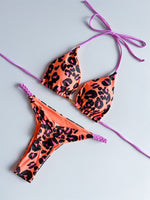 Sexy Micro Bikini Leopard Push Up Padded Thong Swimsuit KilyClothing