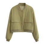 Bomber Jacket Croppedt Casual Shortt Button Coat Streetwears KilyClothing