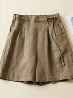 Casual Short Pant for woman, Summer Vintage Style, Solid Color Loose Comfortable Female Cotton Linen KilyClothing