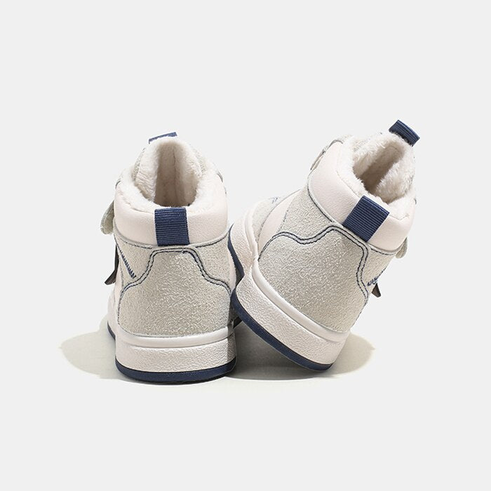 Cotton Shoes New Boy High-top Board Shoes Warm Plush and Thicken KilyClothing