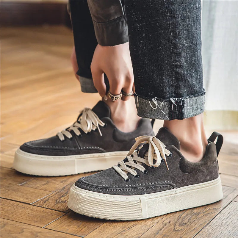 Vintage Men Shoe Spring Men Sport Shoe Trend Leather Casual Shoes