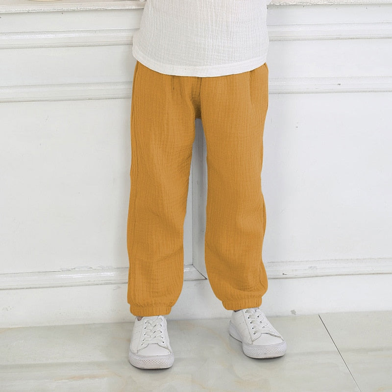 2-7 years, Linen Pleated unisex Summer Cotton Harem Baggy Pants KilyClothing