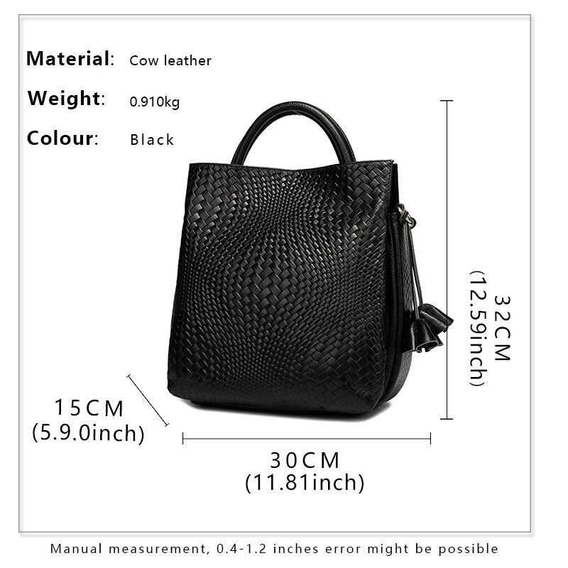 Genuine Leather Bucket Bag Fashion Casual Handheld large capacity KilyClothing