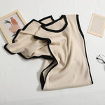 Korean Contrast Color Knitted O Neck Dress /Slim Waist Slim Slit Sleeveless Vest Casual KilyClothing