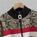 Tracksuit Long Sleeve Knit Leopard Cardigan Sweaters+Pants Sets KilyClothing