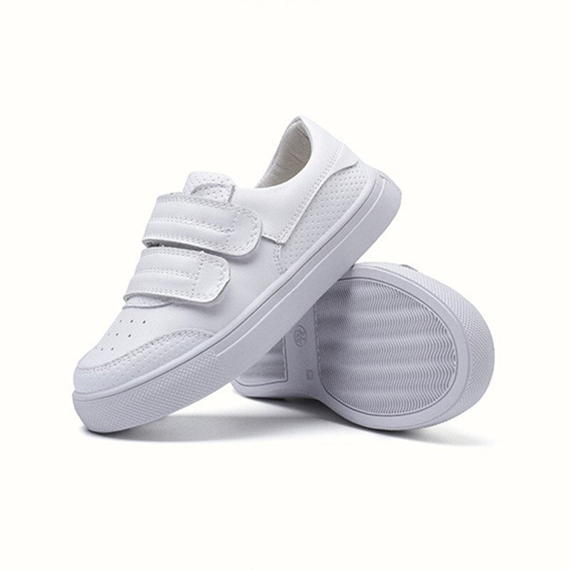 Genuine Leather White Kids unisex Flats Soft Sole Breathable Outdoor Tennis Fashion Toddler KilyClothing