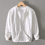 Retro Casual Ramie Jacket Cotton Linen Men's Baseball Loose KilyClothing