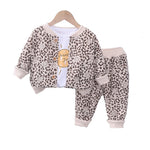 3PCS Set Unisex, Cute Leopard Print Coat And Pants Suit Children Clothing Outwear KilyClothing