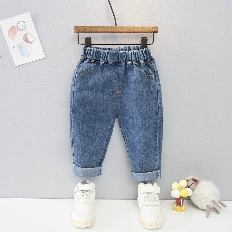 Boys Girls Kids Patchwork Coat Smile T-shirt Pants Jeans 3Pcs/Sets KilyClothing