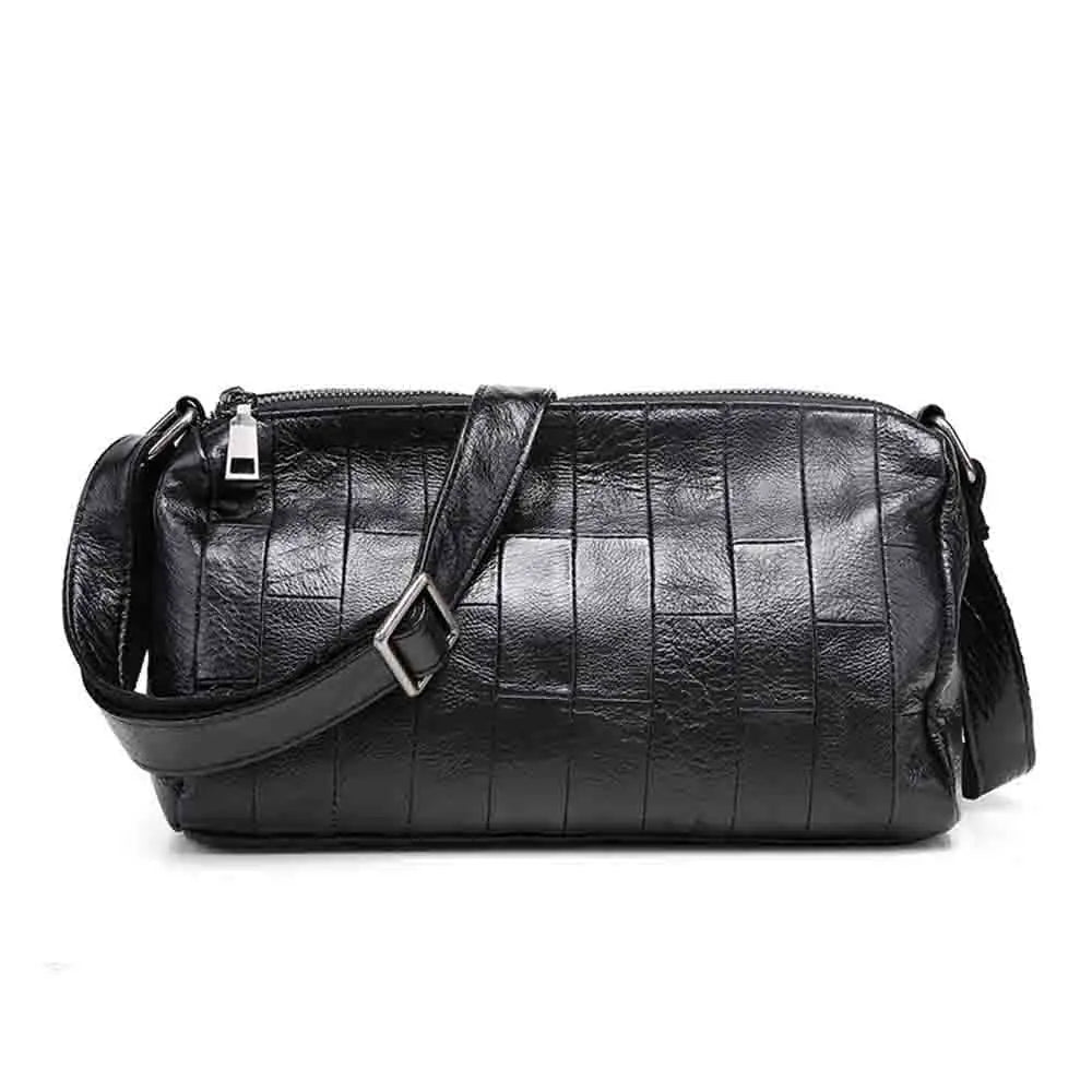 Soft Genuine Leather Women Shoulder Bag Luxury Cowhide Hobos Double Compartment Ladies Shoulder Messenger Bag KilyClothing