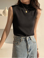 Sexy Knitted Top Summer Turtleneck Tank top Women camisole Blouse Sleeveless Slim Top Female sleveless t-shirt Vest Casual Camis KilyClothing